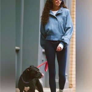 FP Movement by Free People Light Blue Bomber Jacket